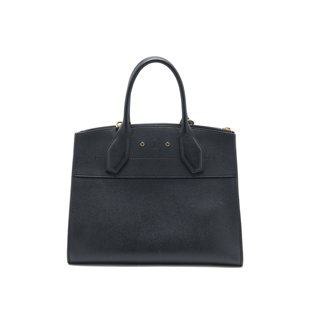 LOUIS VUITTON CITY STEAMER MM GRAINED CALFSKIN BLACK GHW