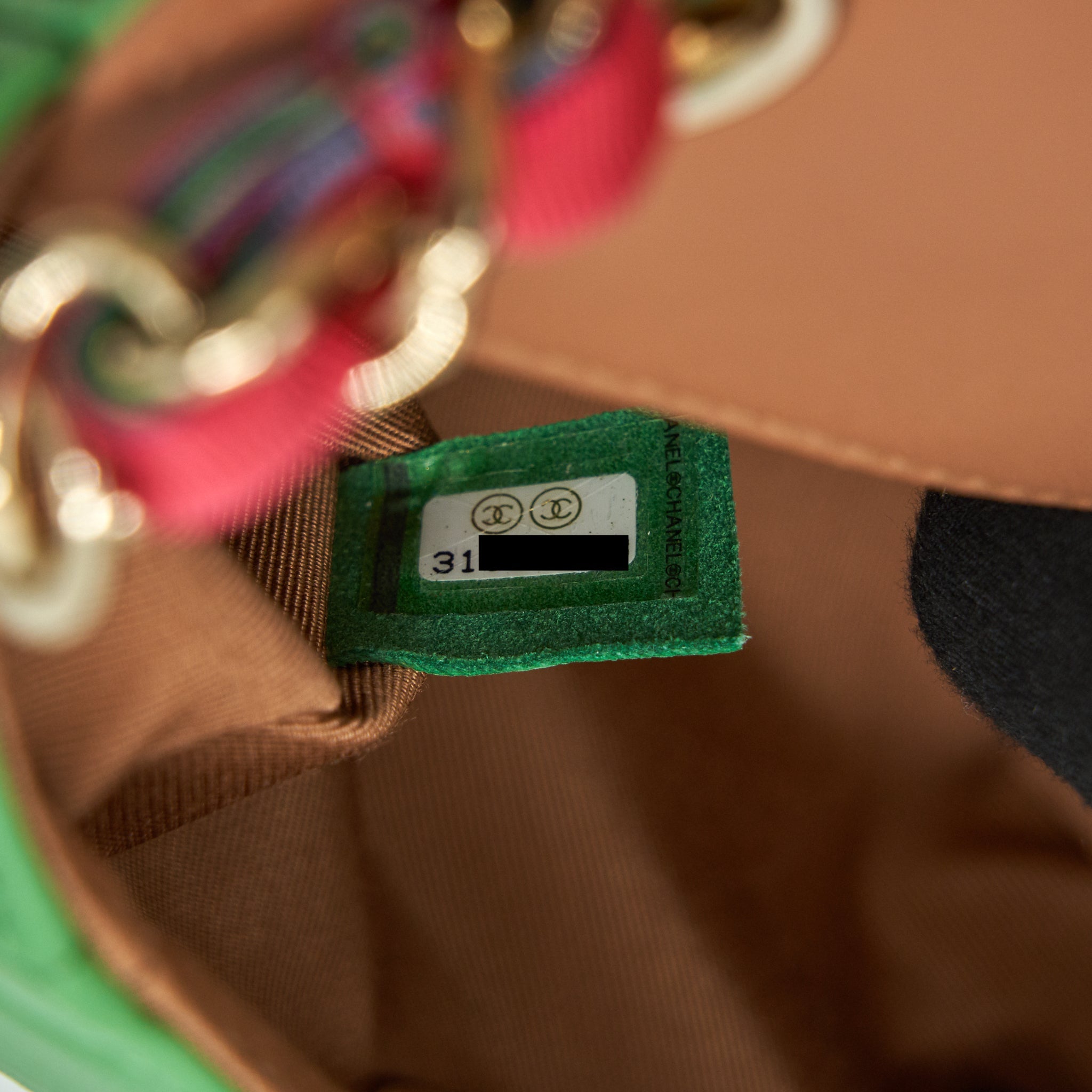 CHANEL SMALL SCARF ENTWINED CHAIN BAG GREEN