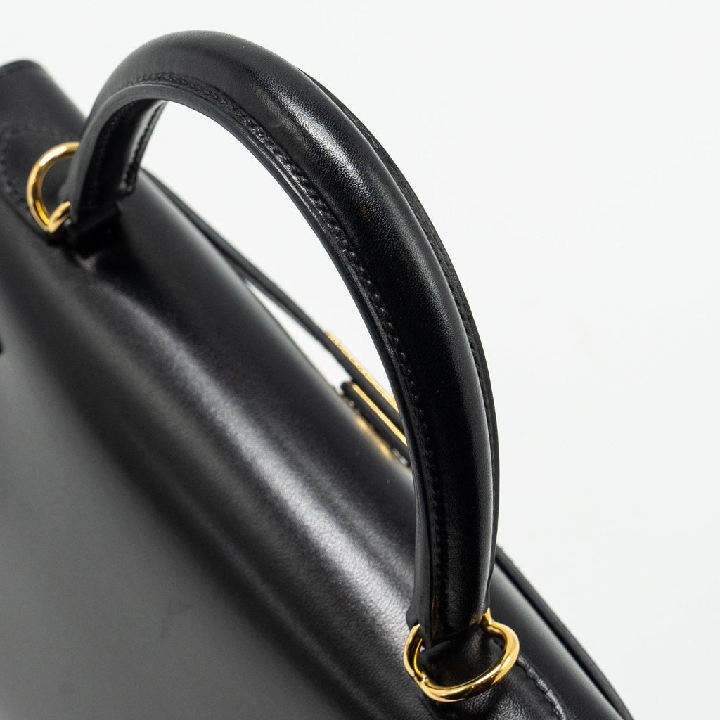 HERMES KELLY 25 BOX BLACK GHW