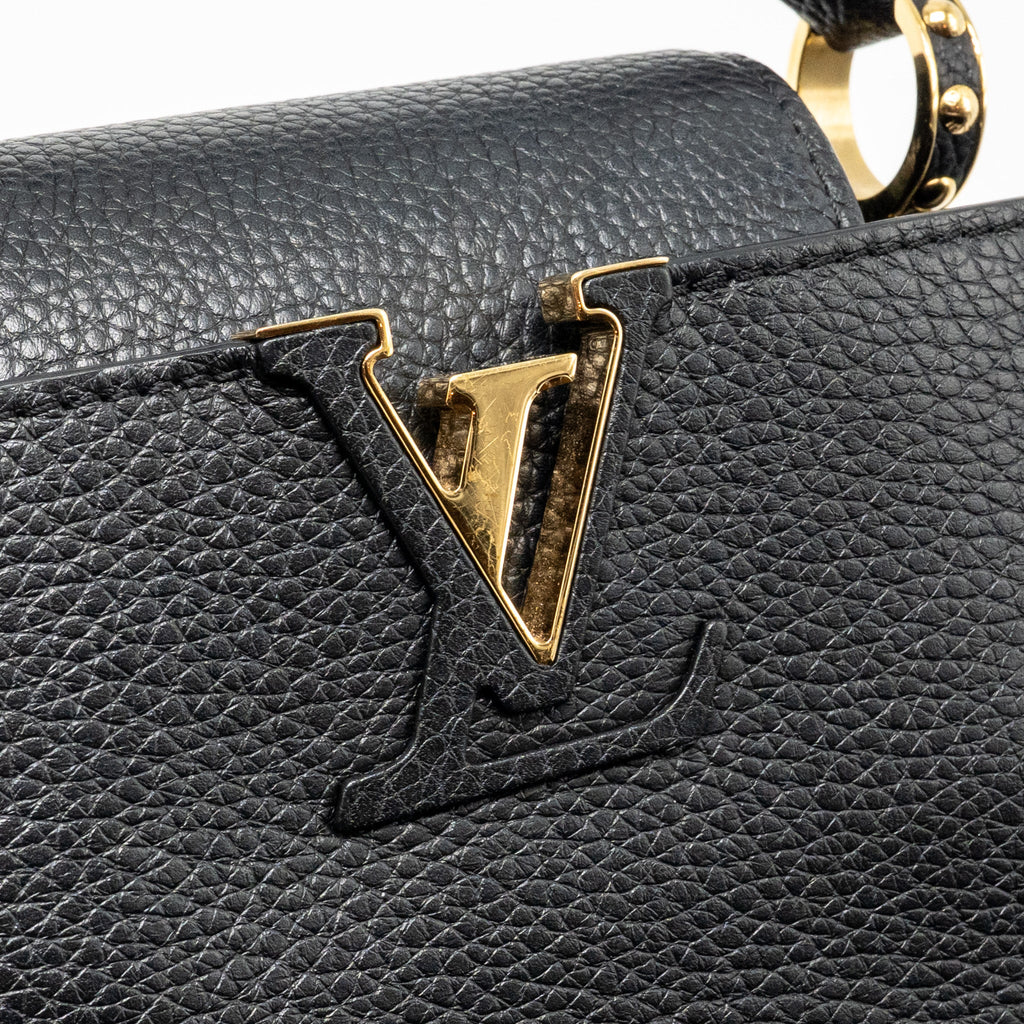 LOUIS VUITTON CAPUCINES MINI TAURILLON BLACK GHW
