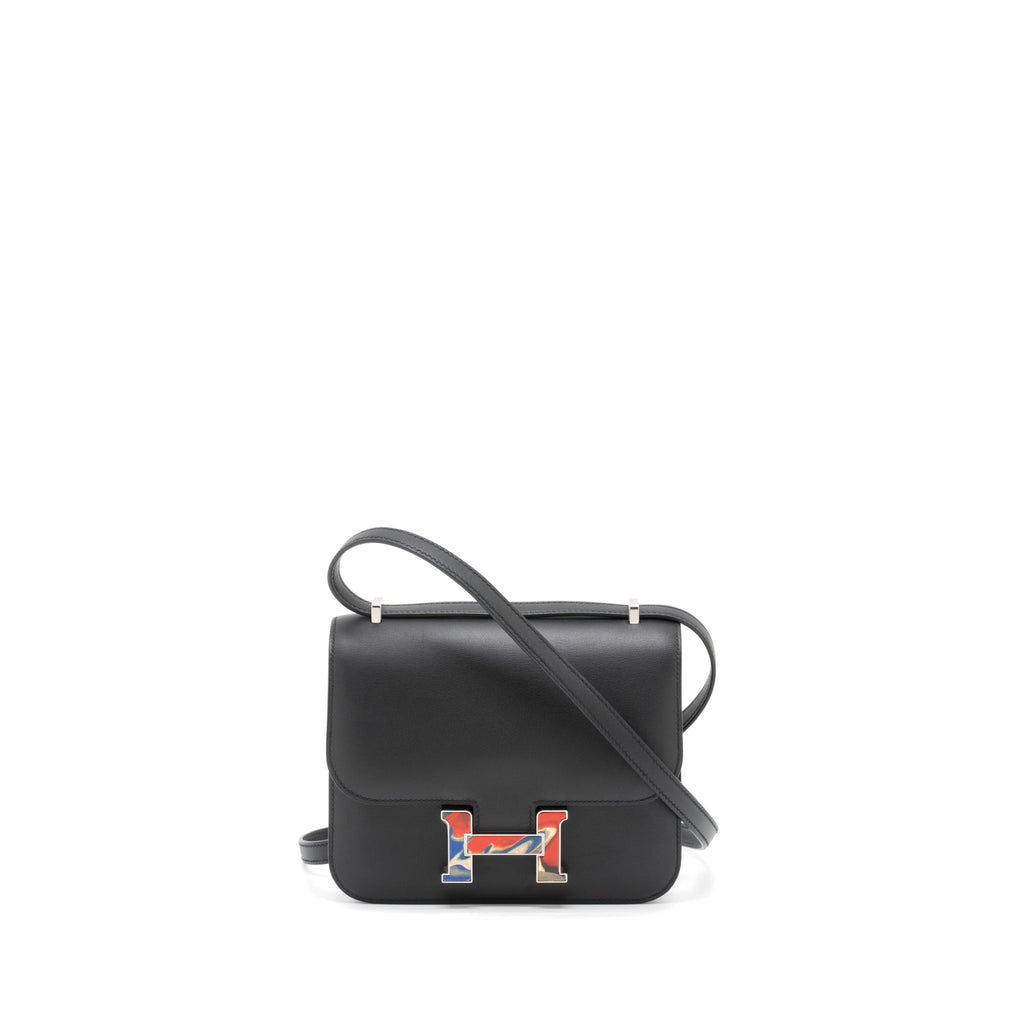 HERMES CONSTANCE MINI MARBLE LOCK SWIFT BLACK/MULTICOLOUR SHW