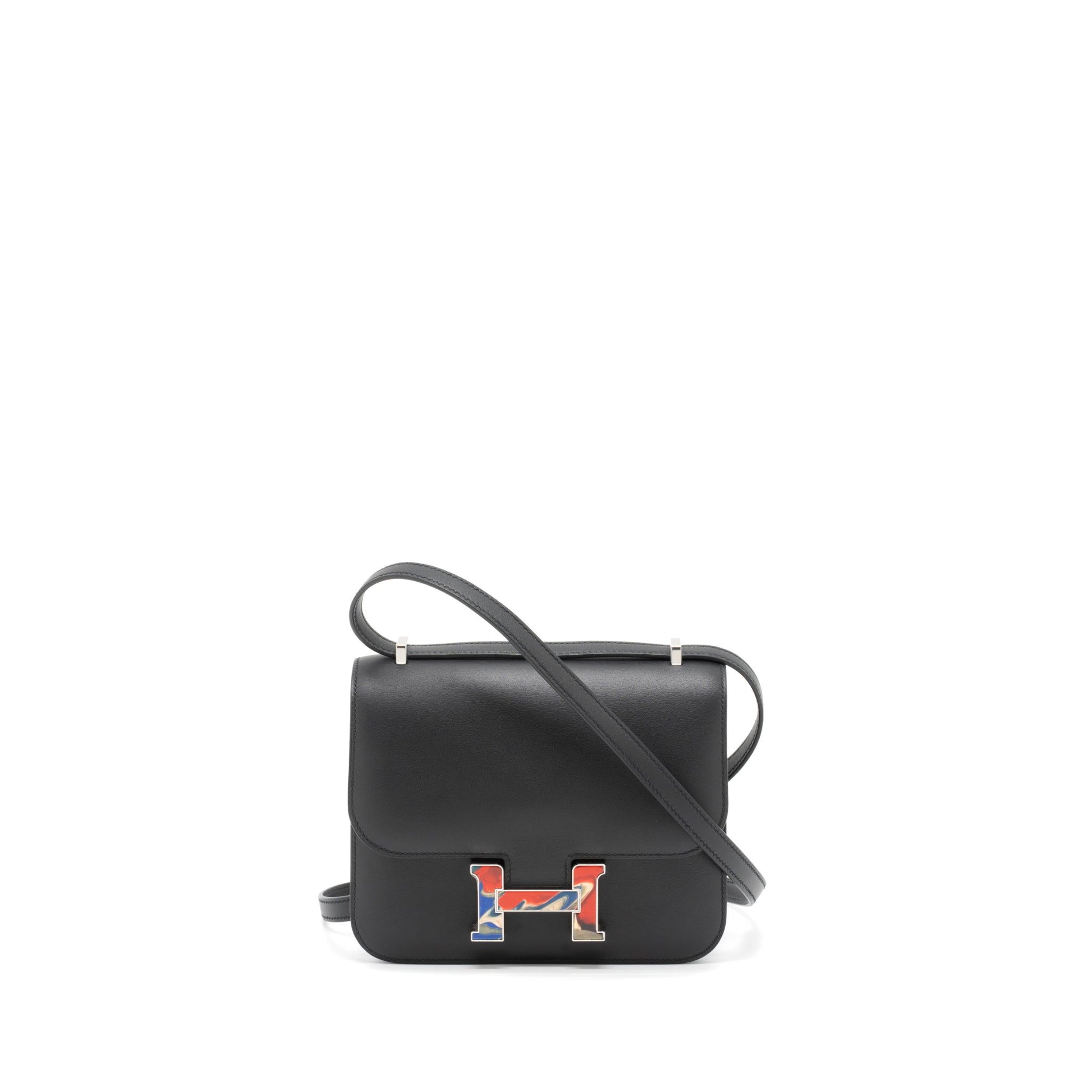 HERMES CONSTANCE MINI MARBLE LOCK SWIFT BLACK/MULTICOLOUR SHW