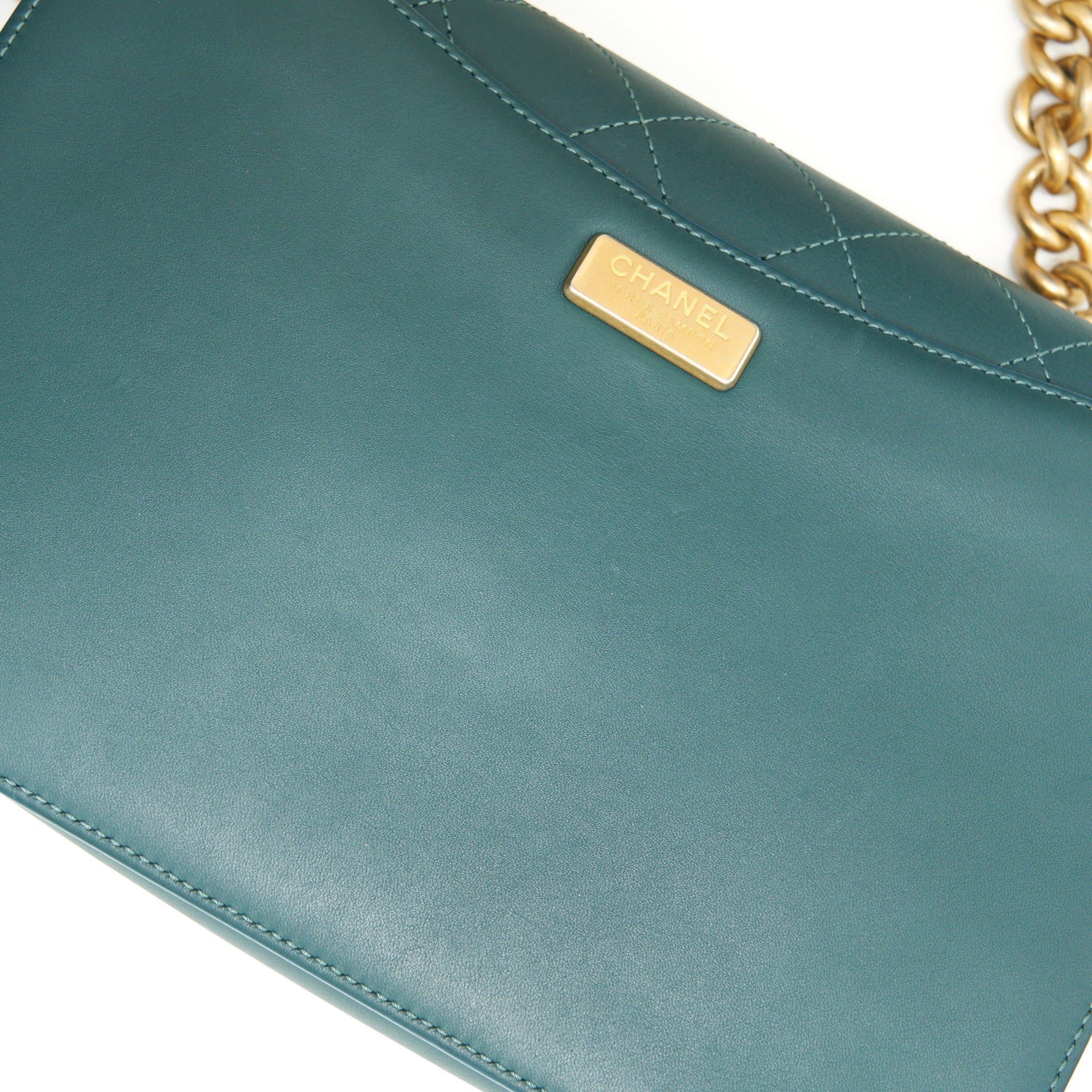 CHANEL FLAP BAG IN DARK TURQUOISE IN GHW