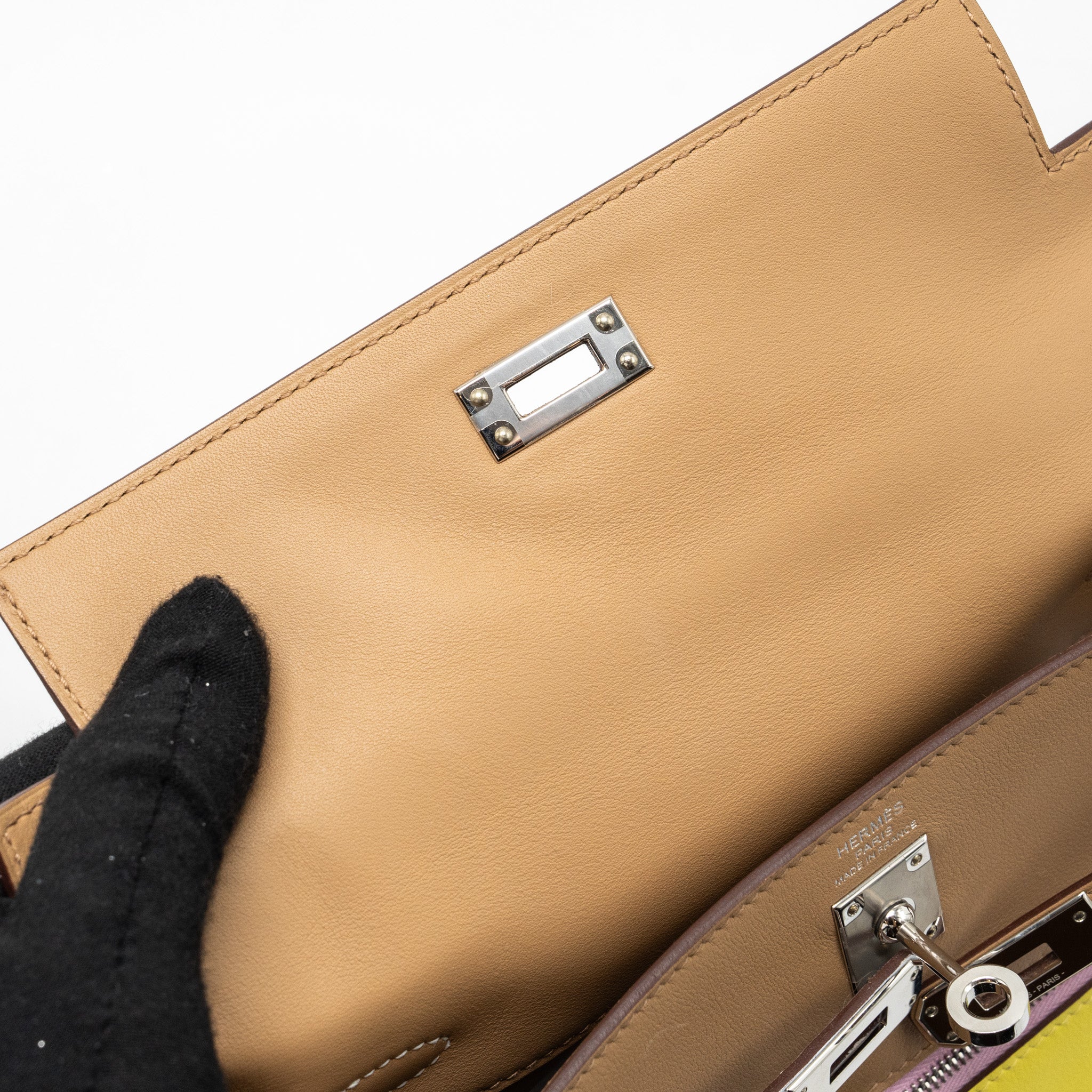 HERMES KELLY 25 COLORMATIC SWIFT CHAI / BLUE BRUME / LIME / MAUVE SYLVESTRE SHW