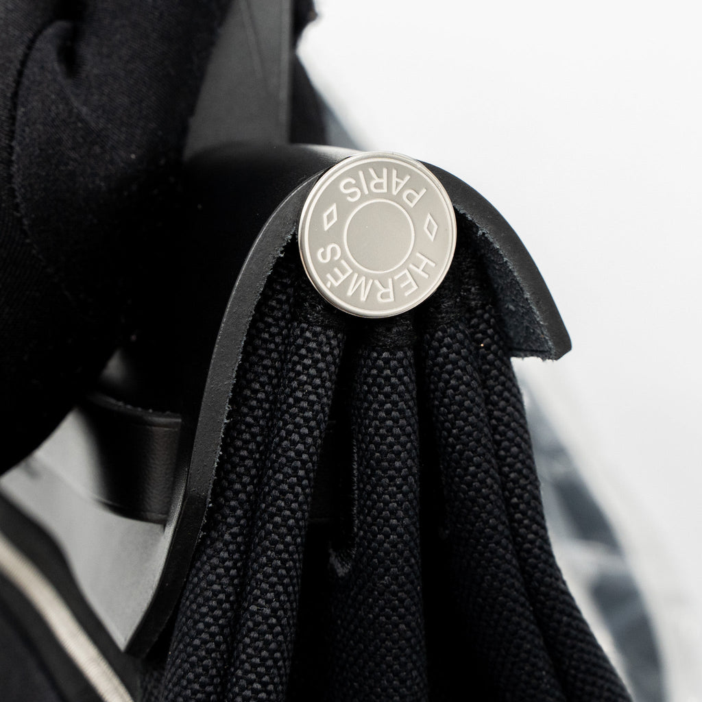 HERMES HERBAG ZIP 31 BAG RETOURNE TOILE MILITARIES CANVAS/HUNTER BLACK SHW