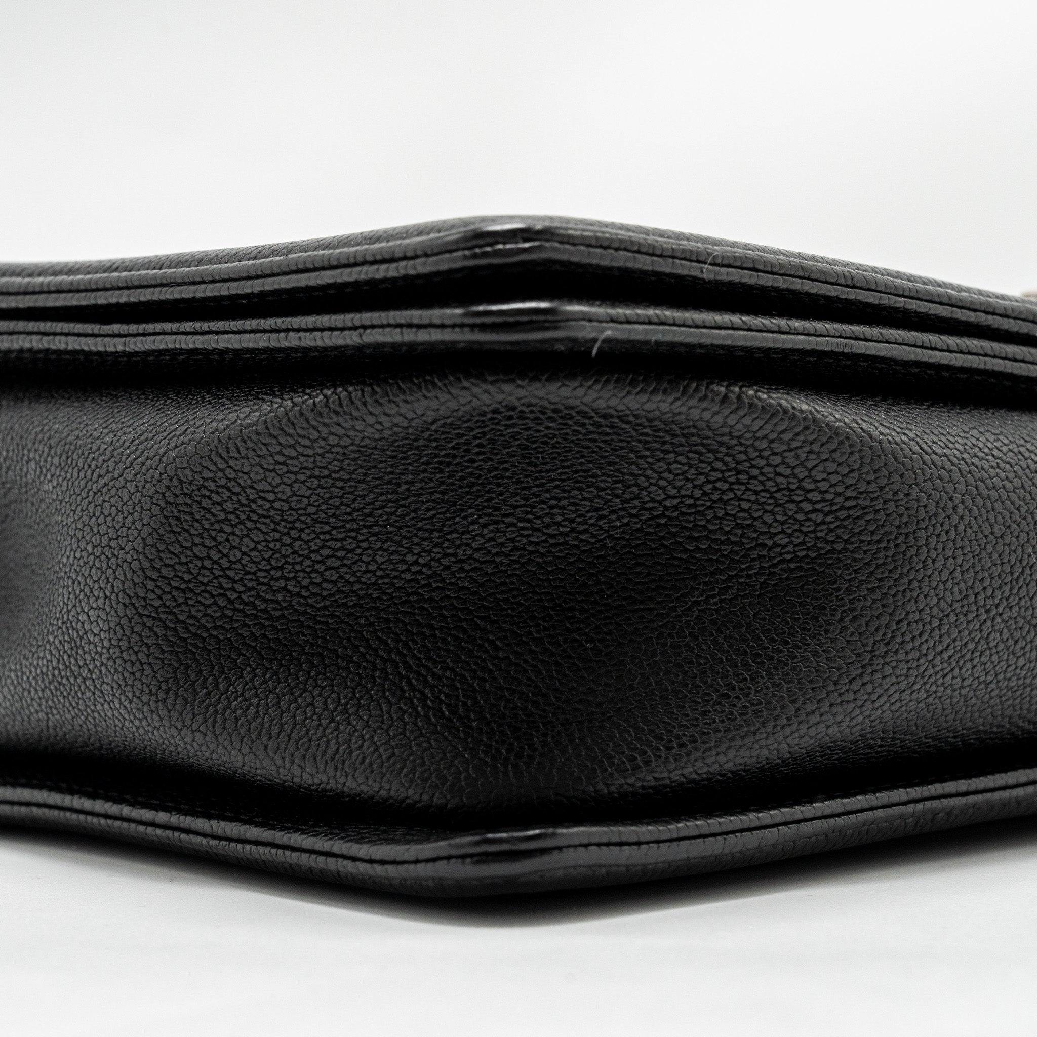 CHANEL MAXI BOY BAG CAVIAR BLACK RUTHENIUM HARDWARE