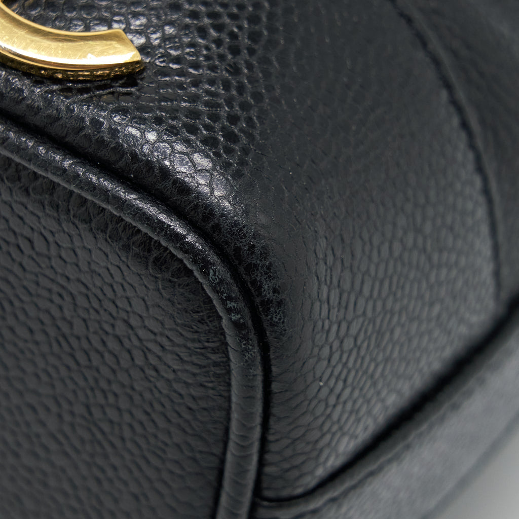 CHANEL VINTAGE BUCKET BAG CAVIAR BLACK GHW