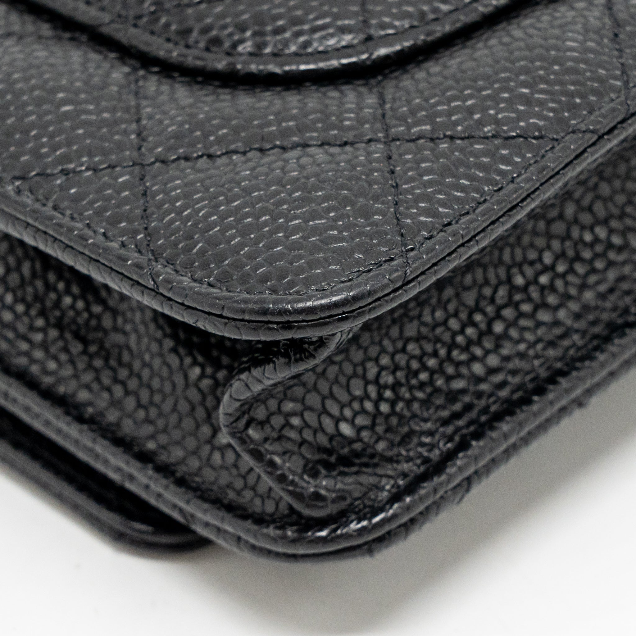 CHANEL CLASSIC WALLET ON CHAIN CAVIAR BLACK SHW (MICROCHIP)