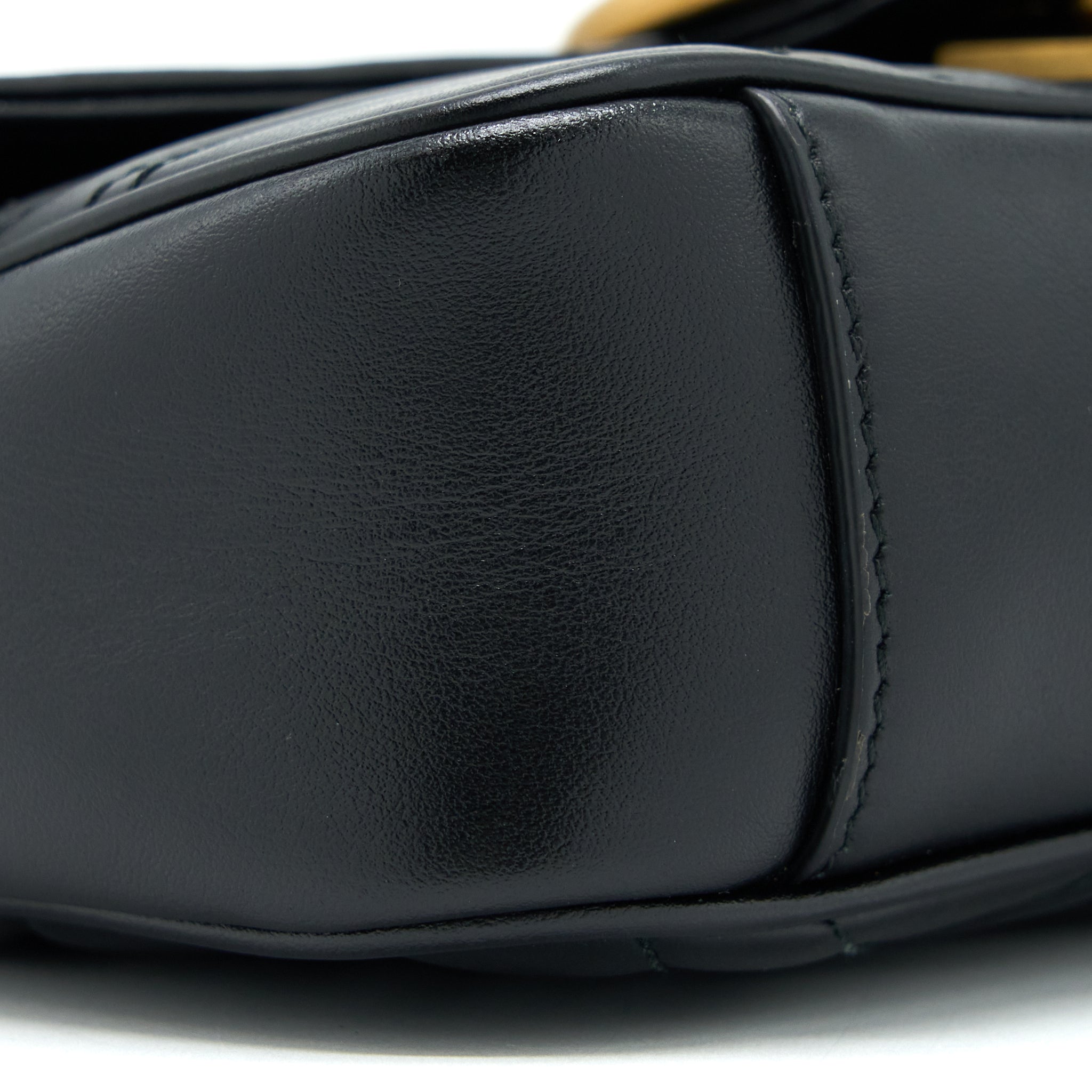 GUCCI SMALL MARMONT SHOULDER BAG CALFSKIN BLACK GHW