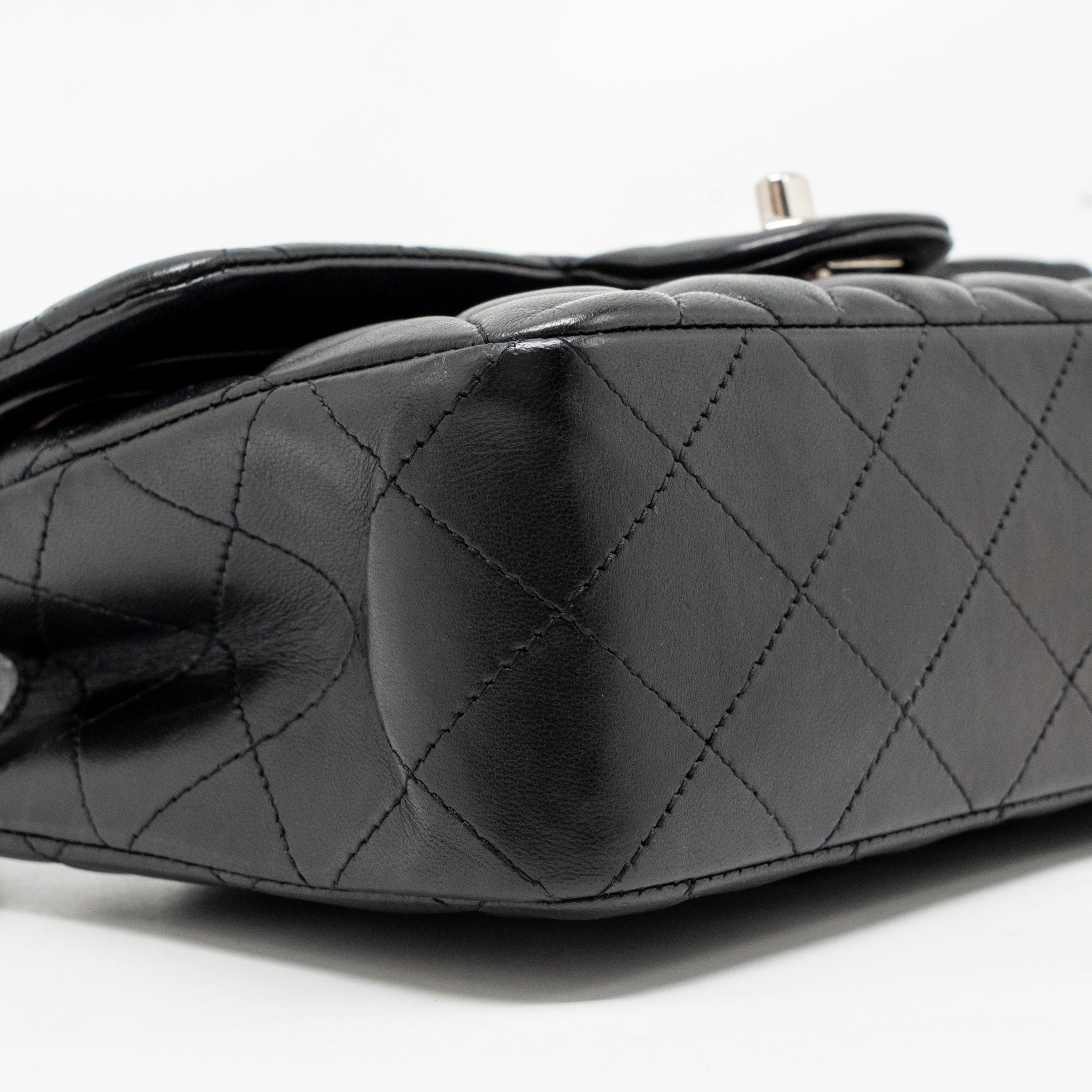 CHANEL SMALL CLASSIC DOUBLE FLAP BAG LAMBSKIN BLACK SHW