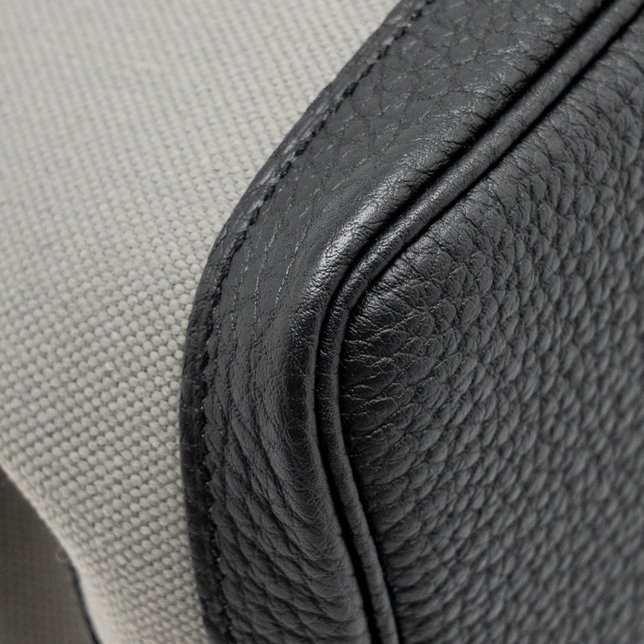 HERMES GARDEN PARTY 30 CANVAS / NEGONDA LEATHER GREY/ BLACK SHW