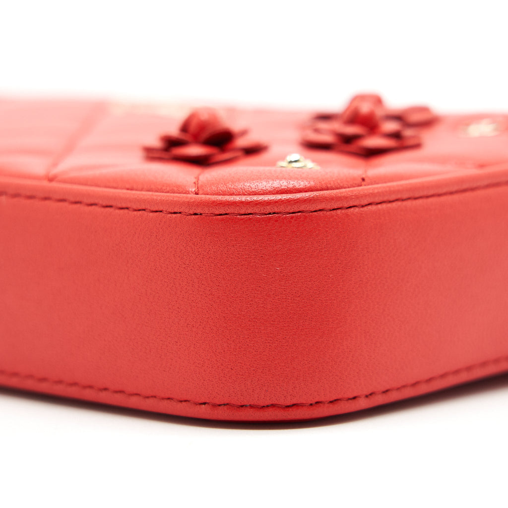 CHANEL RED DOUBLE ZIP WALLET ON CHAIN SPECIAL EDITION IN RED