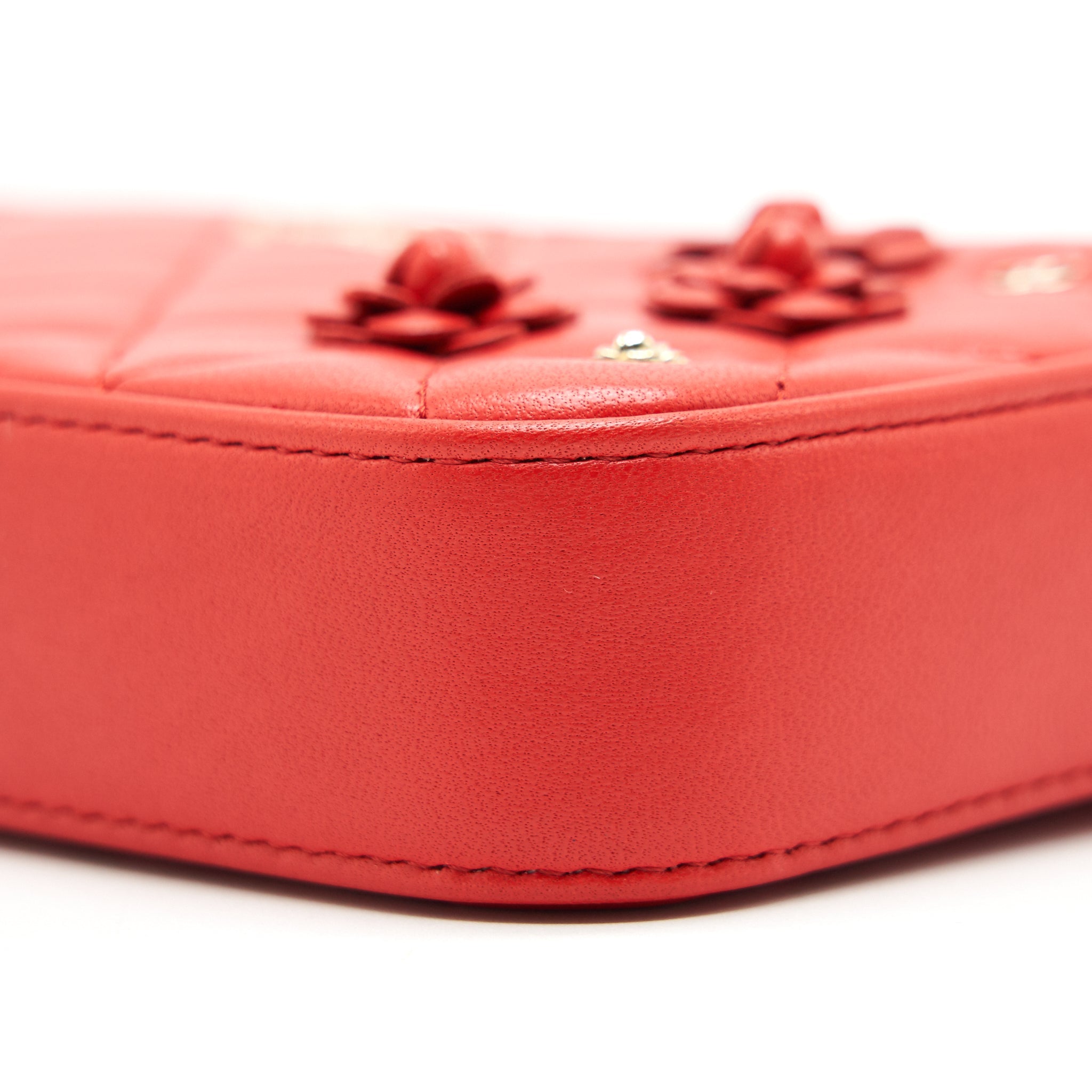 CHANEL RED DOUBLE ZIP WALLET ON CHAIN SPECIAL EDITION IN RED