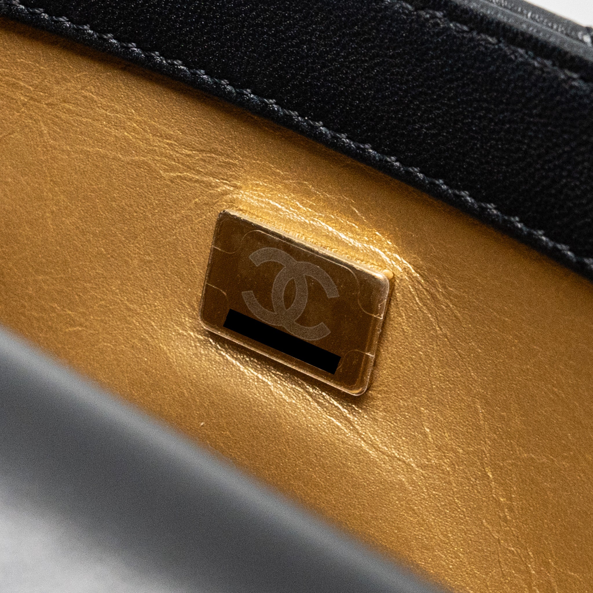 CHANEL PEARL CRUSH MINI SQUARE FLAP BAG LAMBSKIN BLACK GHW (MICROCHIP)