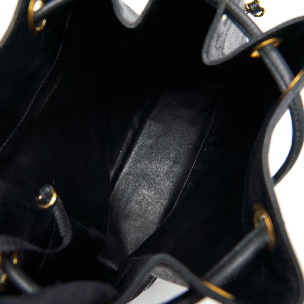 CHANEL VINTAGE BUCKET BAG CAVIAR BLACK GHW