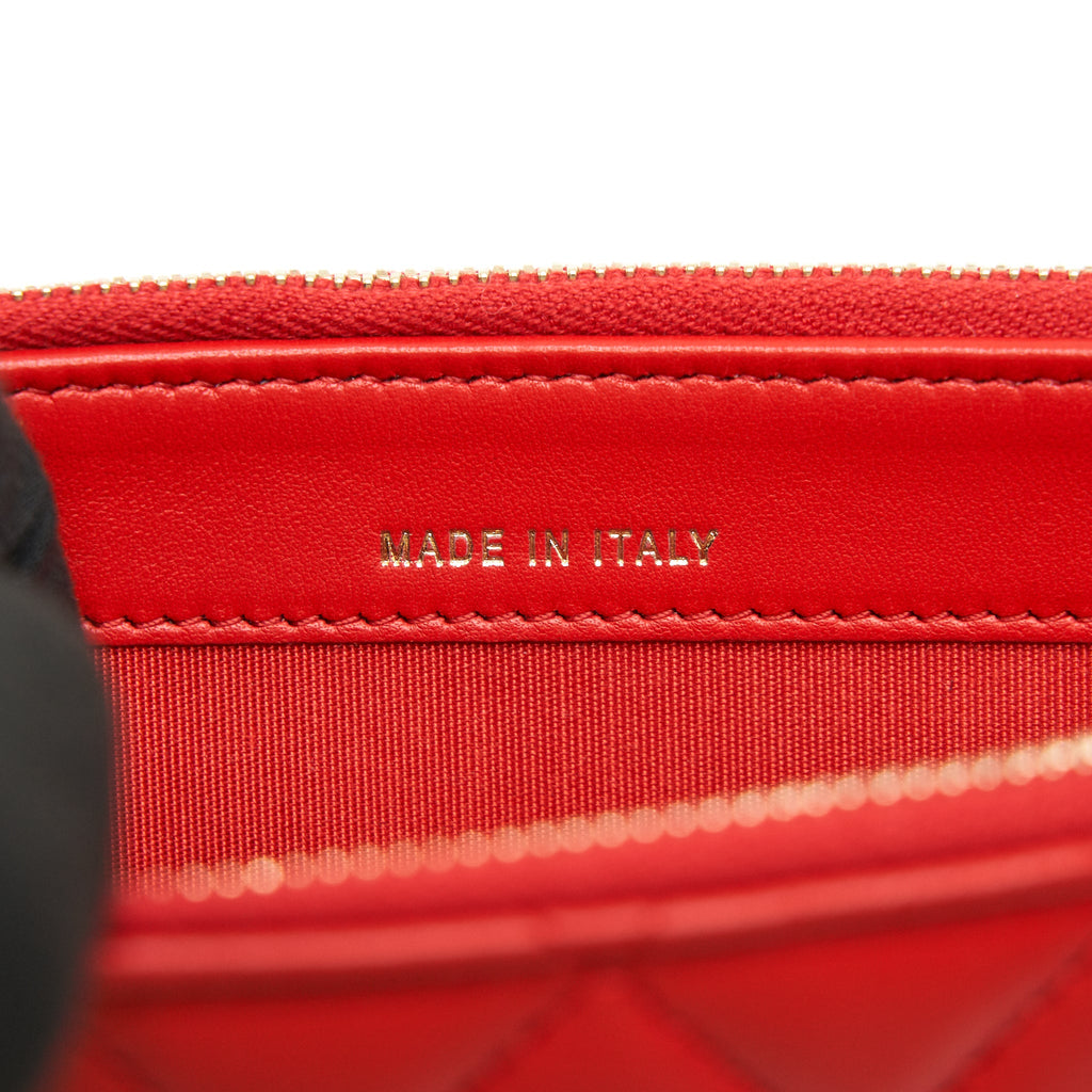 CHANEL RED DOUBLE ZIP WALLET ON CHAIN SPECIAL EDITION IN RED