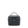 CHANEL TOP HANDLE VANITY CASE CAVIAR BLACK LGHW