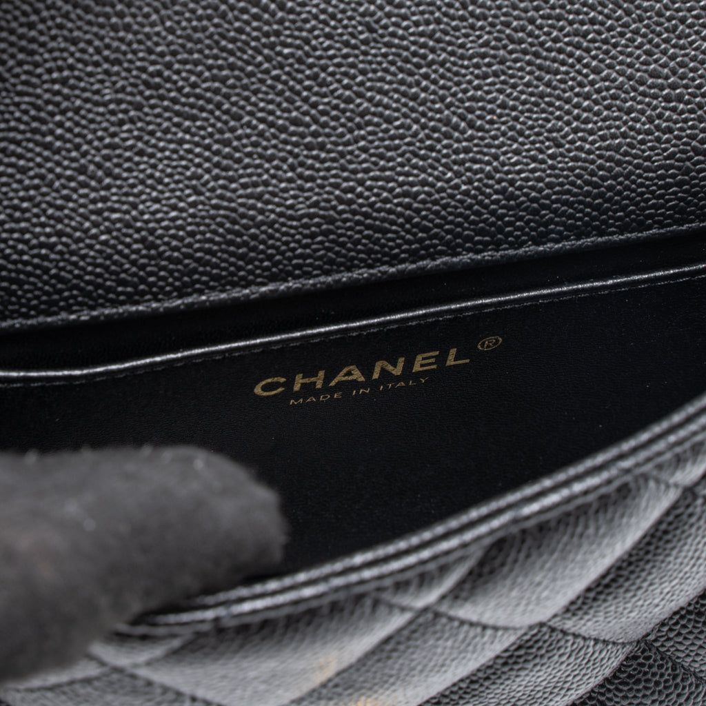 CHANEL 23P MINI COCO LOVE FLAP BAG CAVIAR BLACK GHW (MICROCHIP)