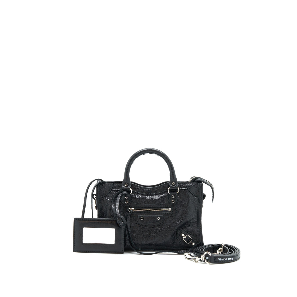 BALENCIAGA NANO CITY BAG BLACK SHW
