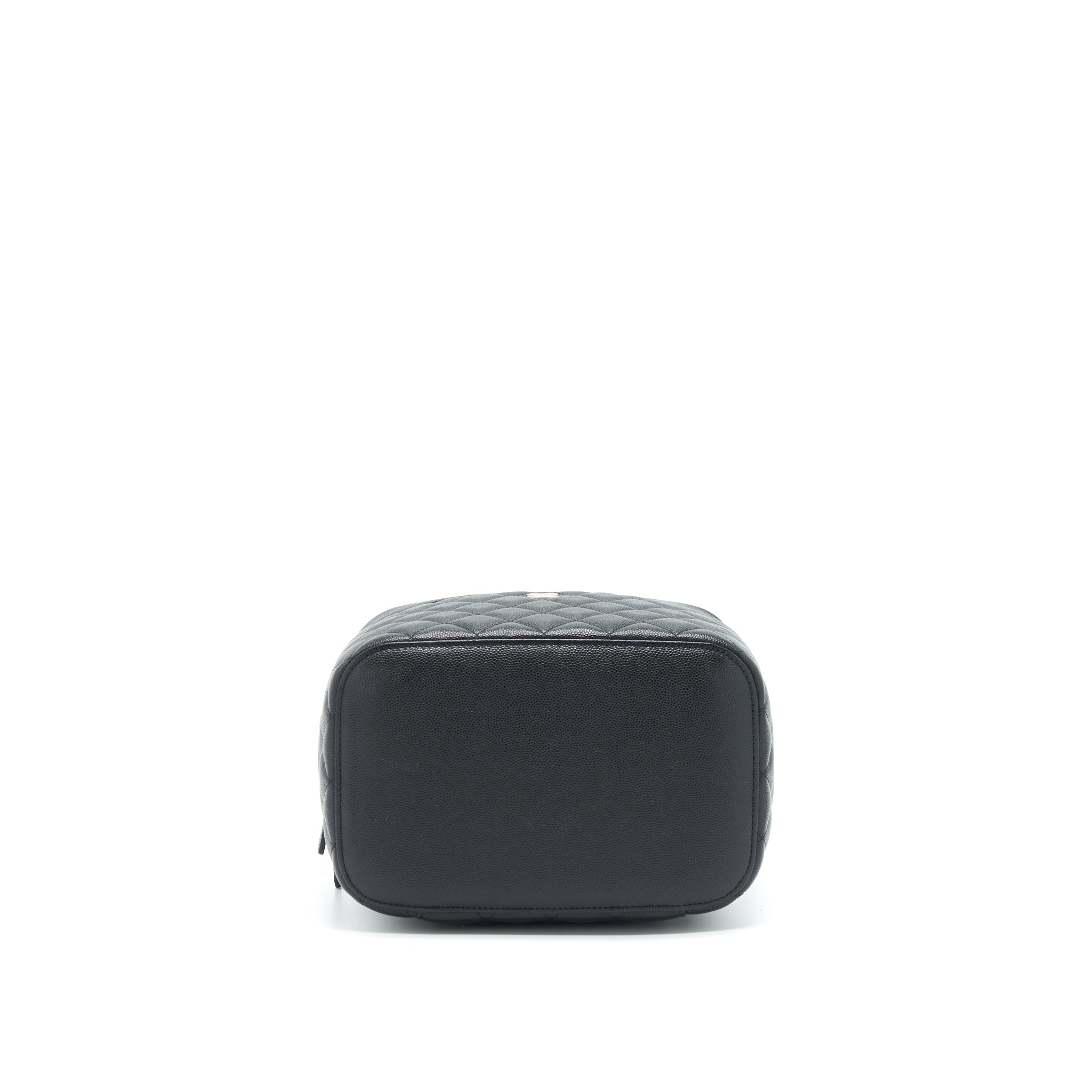 CHANEL TOP HANDLE VANITY CASE CAVIAR BLACK LGHW