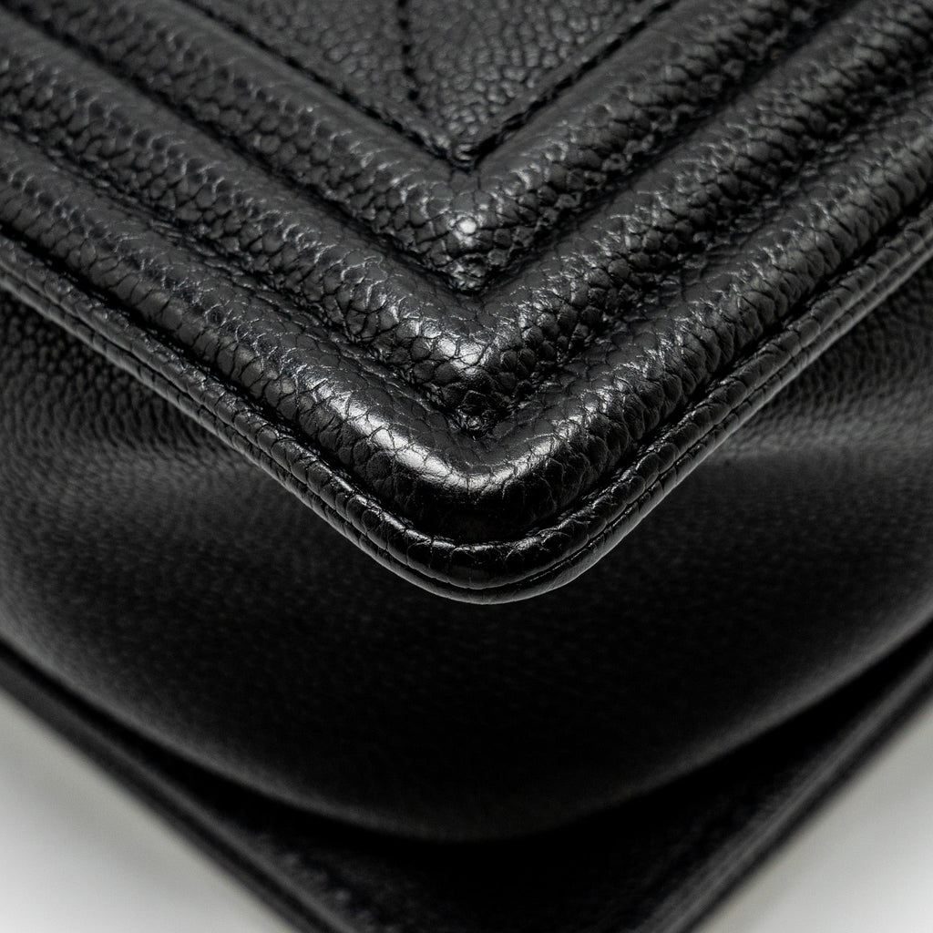 CHANEL MAXI BOY BAG CAVIAR BLACK RUTHENIUM HARDWARE