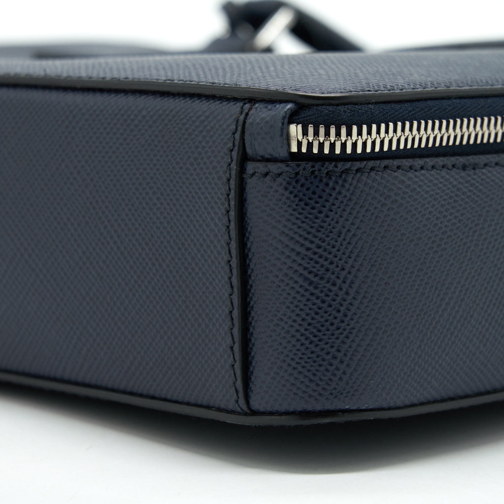 PRADA SAFFIANO BRIEFCASE NAVY SHW