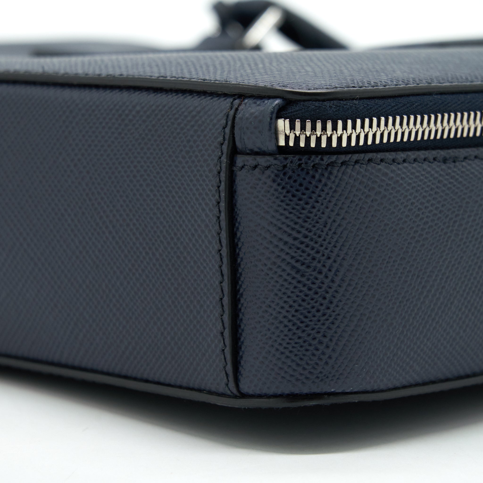 PRADA SAFFIANO BRIEFCASE NAVY SHW