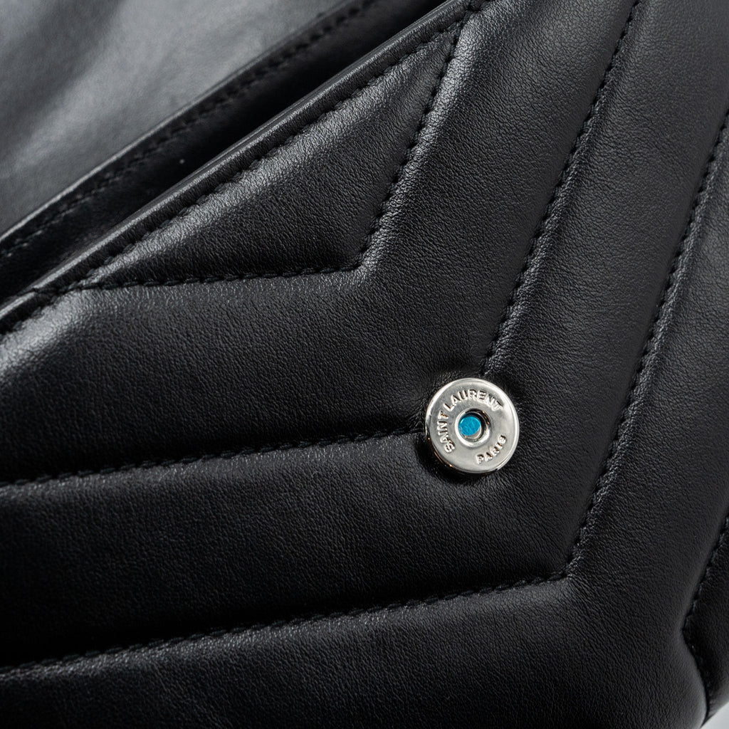 SAINT LAURENT LOULOU TOY STRAP BAG CALFSKIN BLACK SHW