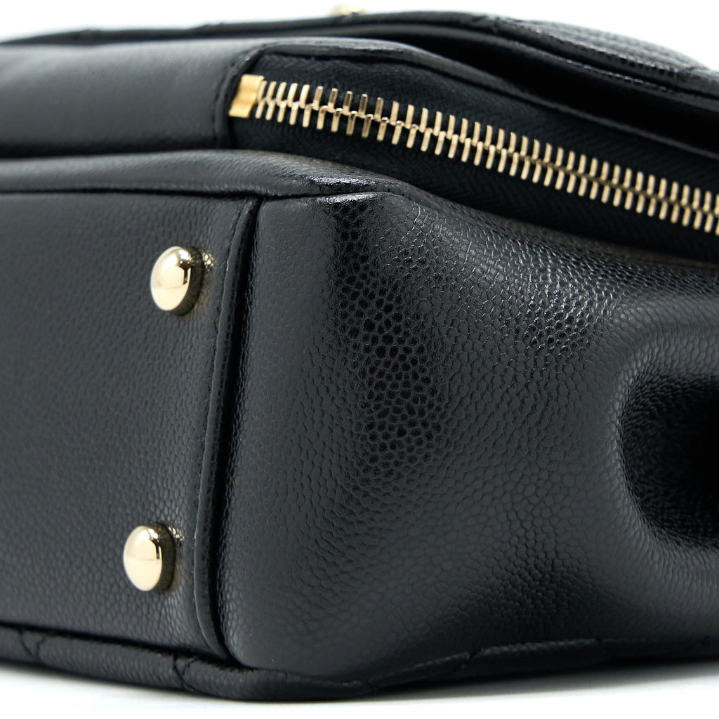 CHANEL MEDIUM BUSINESS AFFINITY CAVIAR BLACK LGHW(MICROCHIP)