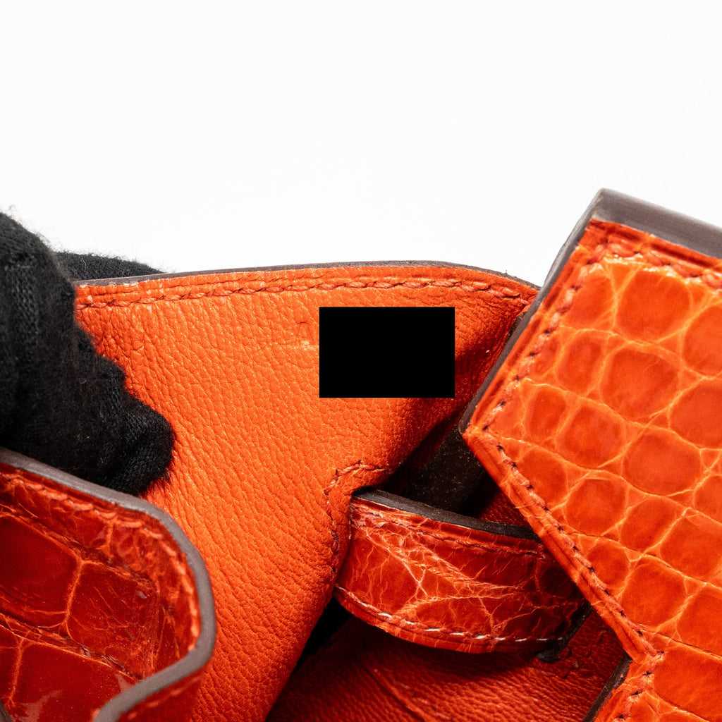 HERMES BIRKIN 35 SHINY CROCODILE POROSUS FEU GHW