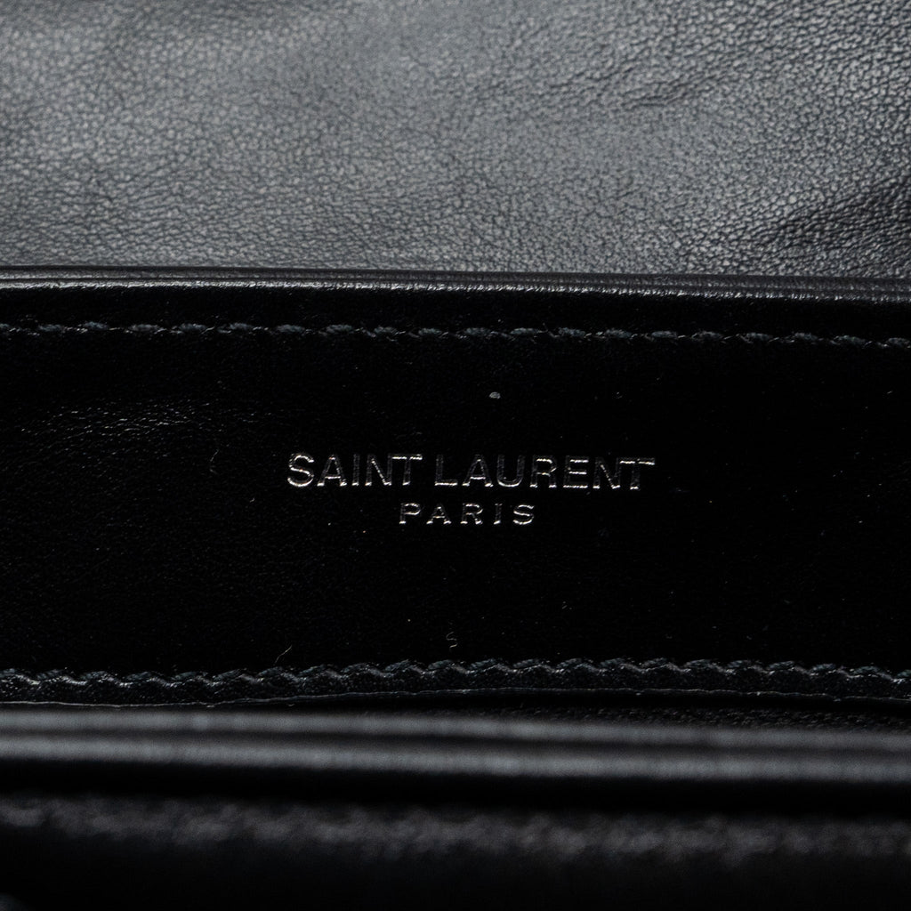 SAINT LAURENT LOULOU TOY STRAP BAG CALFSKIN BLACK SHW