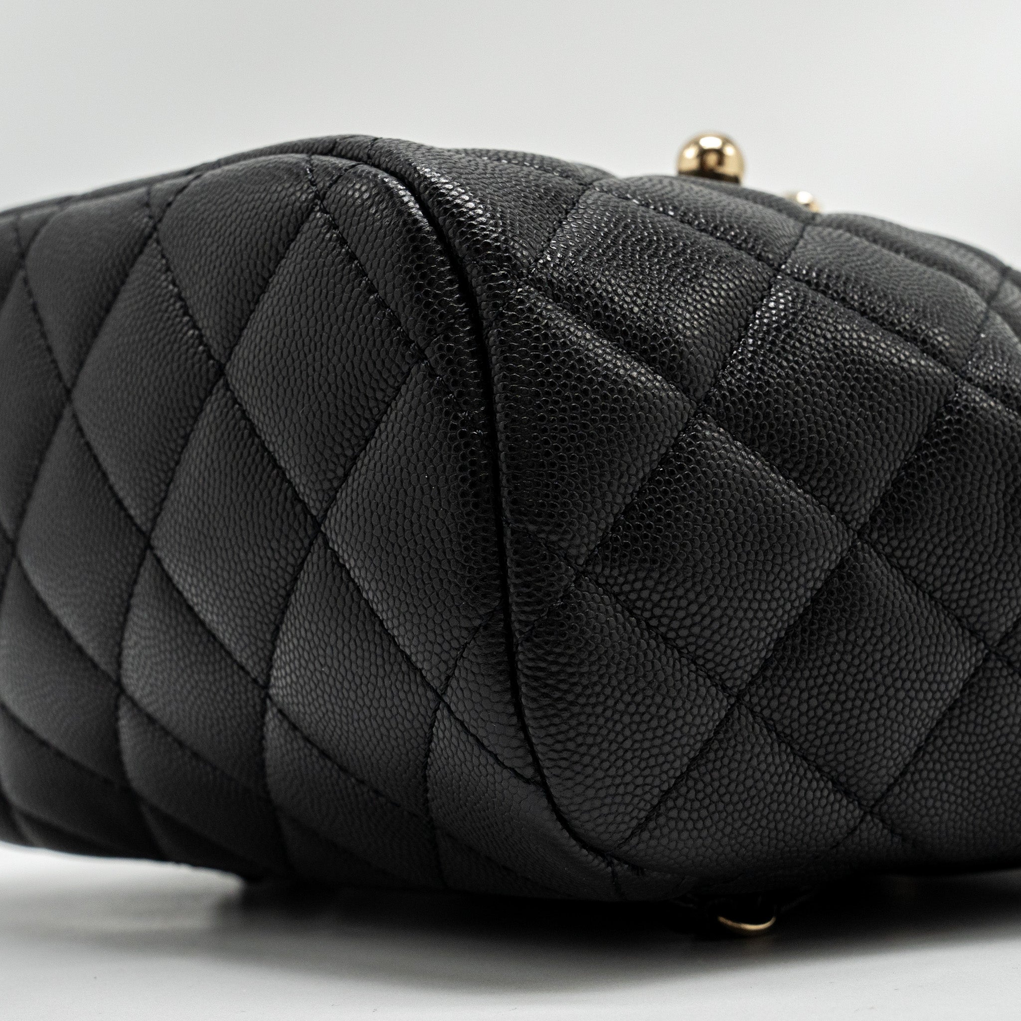 CHANEL 23S QUILTED MINI BACKPACK CAVIAR BLACK LGHW (MICROCHIP)