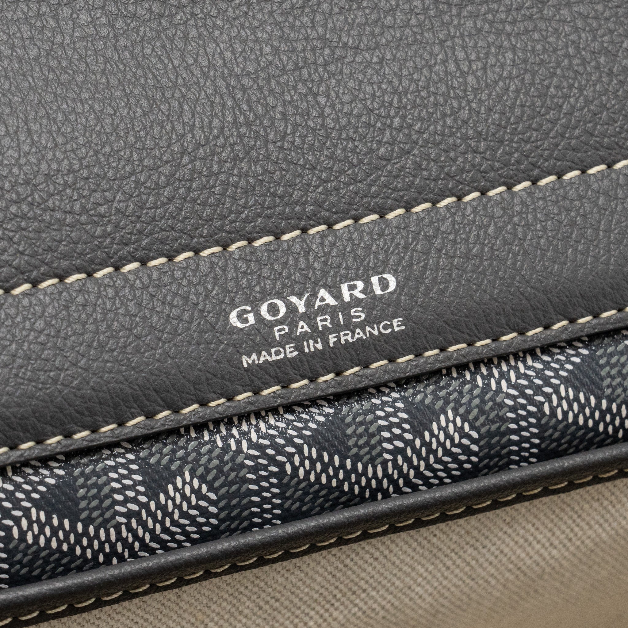 GOYARD ROUETTE SOUPLE PM BAG GOYARDLINE CANVAS / CALFSKIN GREY SHW