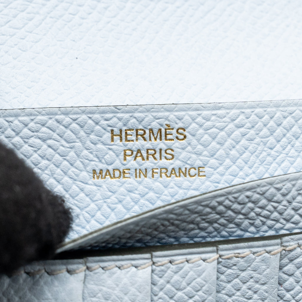 HERMES BEARN COMPACT VERSO WALLET EPSOM VERT CRIQUET/BLEU BRUME GHW