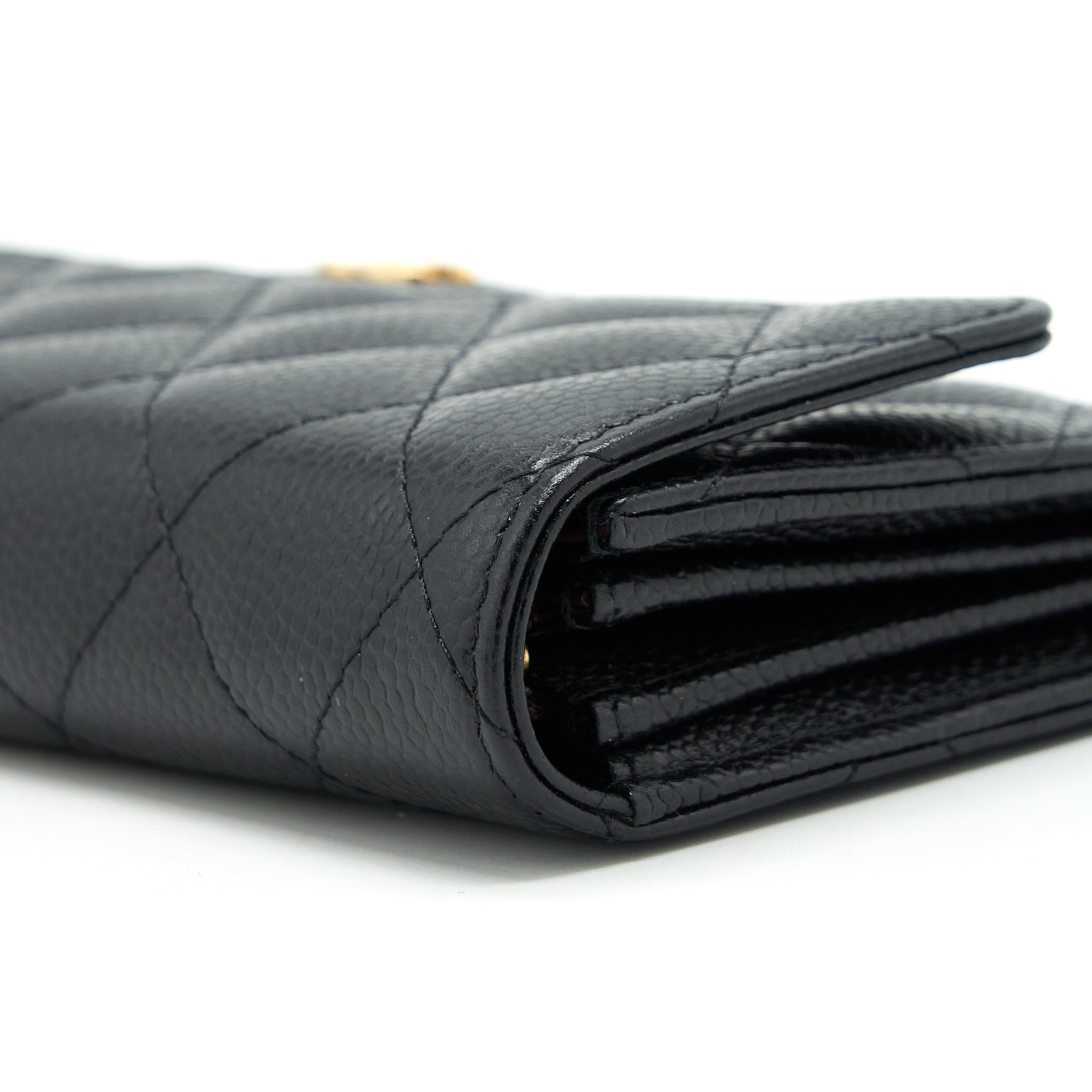 CHANEL CLASSIC FLAP LONG WALLET CAVIAR BLACK GHW