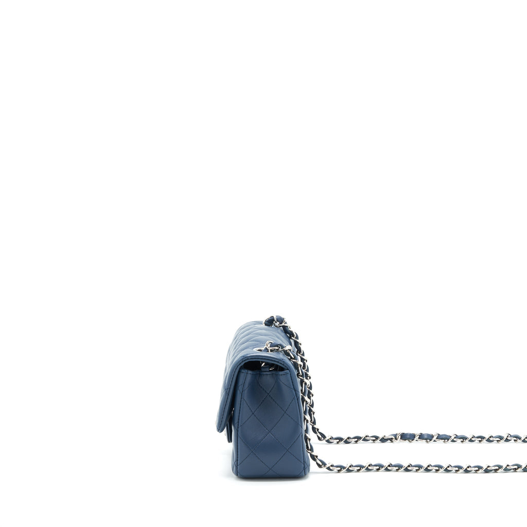 CHANEL MINI RECTANGULAR FLAP BAG LAMBSKIN BLUE SHW