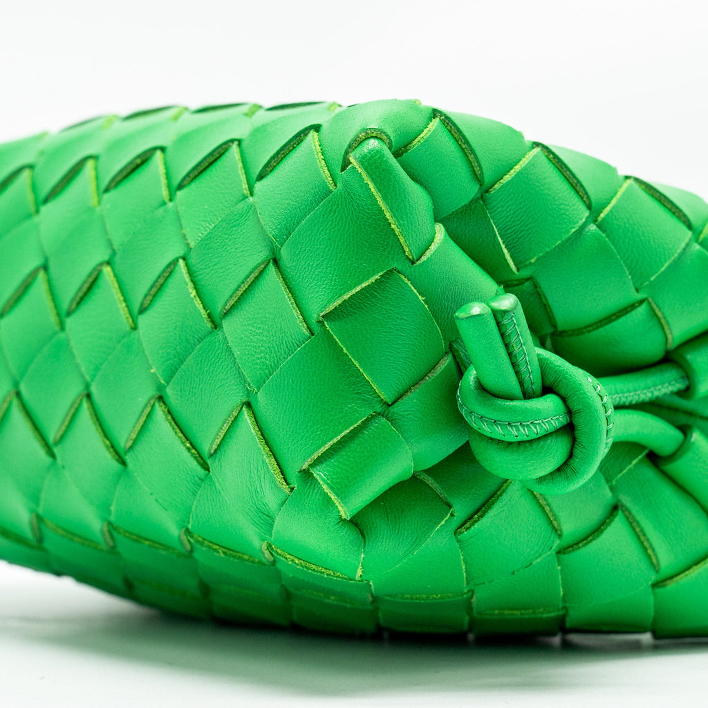 BOTTEGA VENETA MINI LOOP CAMERA BAG LAMBSKIN GREEN GHW