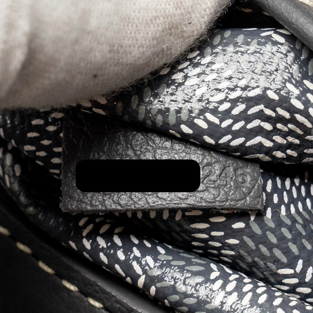 GOYARD ROUETTE SOUPLE PM BAG GOYARDLINE CANVAS / CALFSKIN GREY SHW