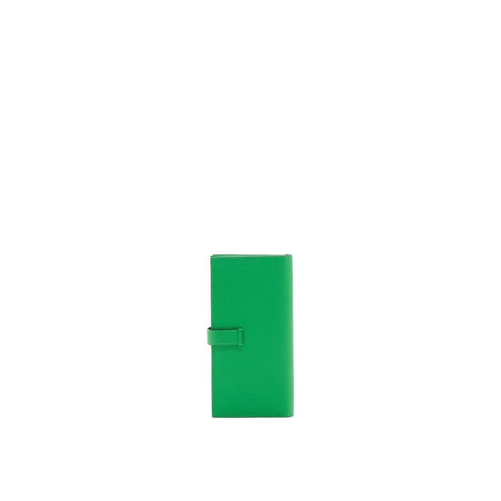 HERMES BEARN WALLET GREEN SHW EPSOM LEATHER