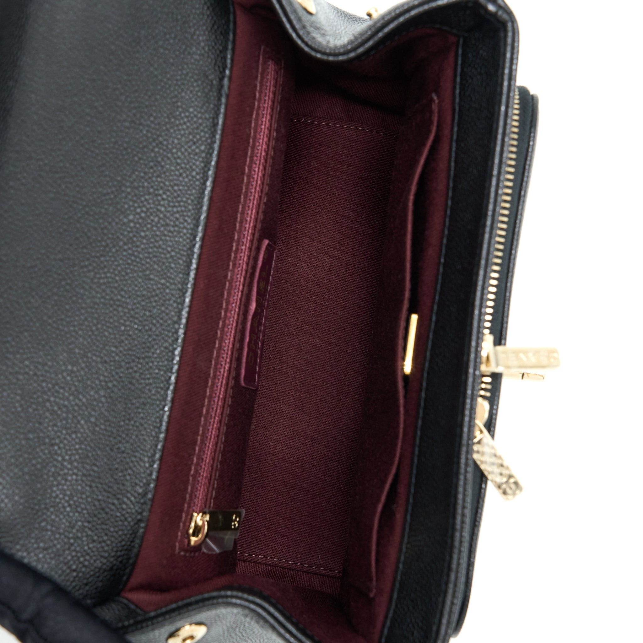 CHANEL MEDIUM BUSINESS AFFINITY CAVIAR BLACK LGHW(MICROCHIP)