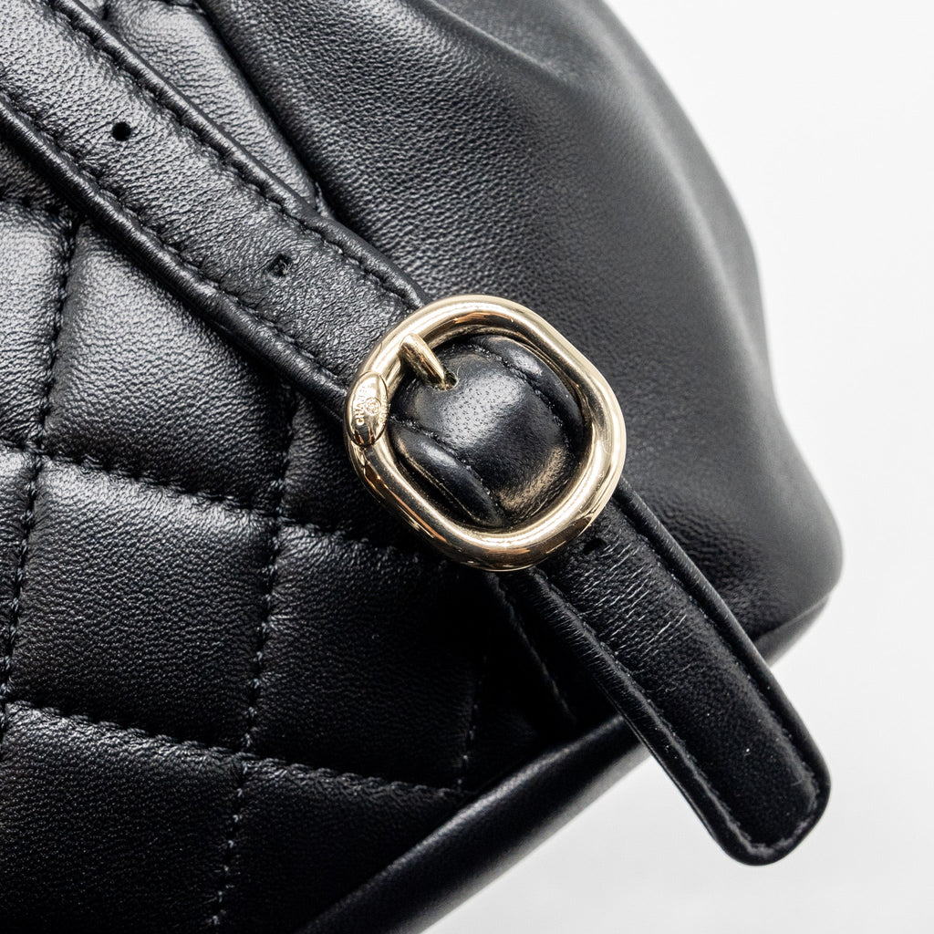 CHANEL MINI DUMA BACKPACK LAMBSKIN BLACK LGHW (MICROCHIP)