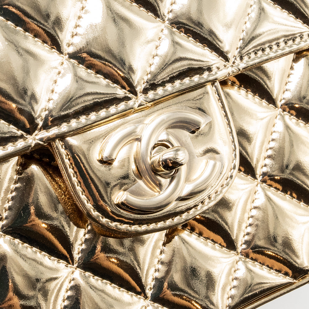 CHANEL 24C BACKPACK WITH STAR PATENT GOLD LGHW (MICROCHIP)