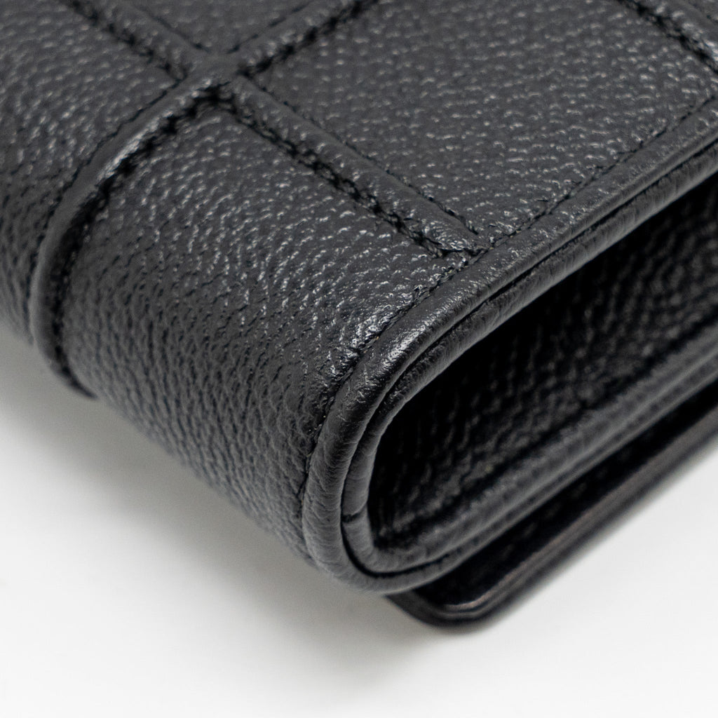 DIOR DIORAMA WALLET WITH CHAIN CALFSKIN BLACK GHW