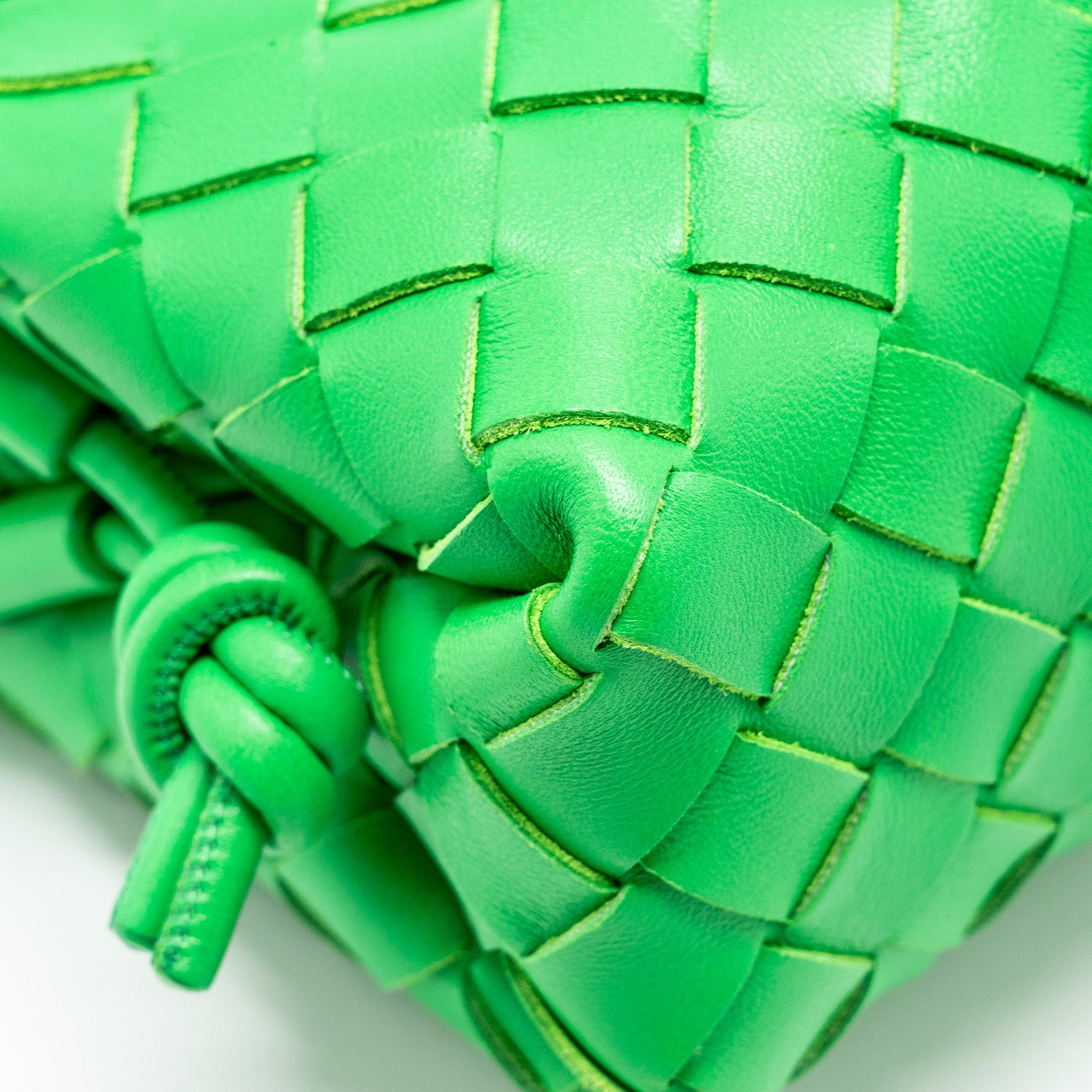 BOTTEGA VENETA MINI LOOP CAMERA BAG LAMBSKIN GREEN GHW