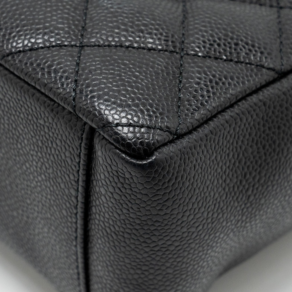 CHANEL PETIT SHOPPING TOTE BAG CAVIAR BLACK GHW