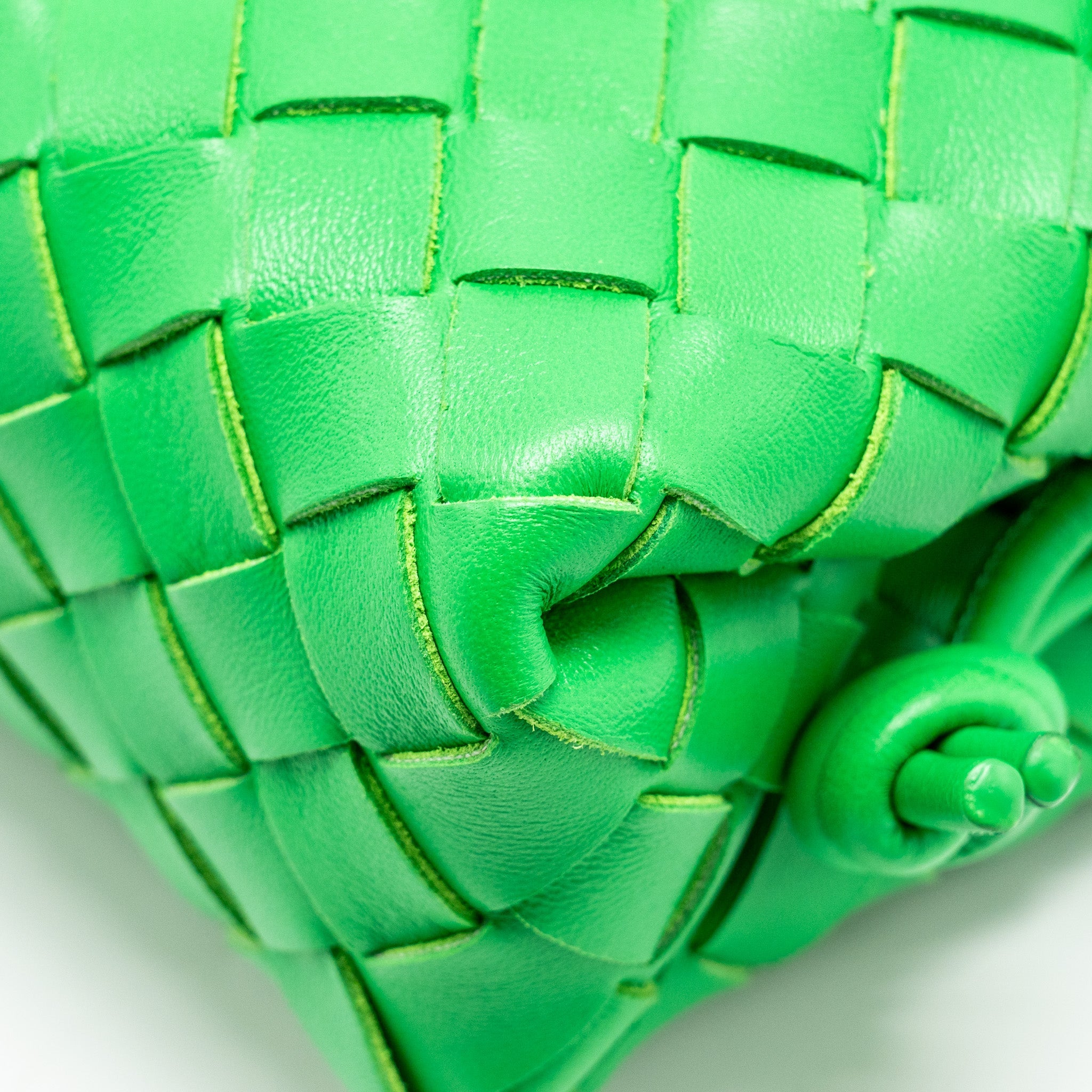 BOTTEGA VENETA MINI LOOP CAMERA BAG LAMBSKIN GREEN GHW
