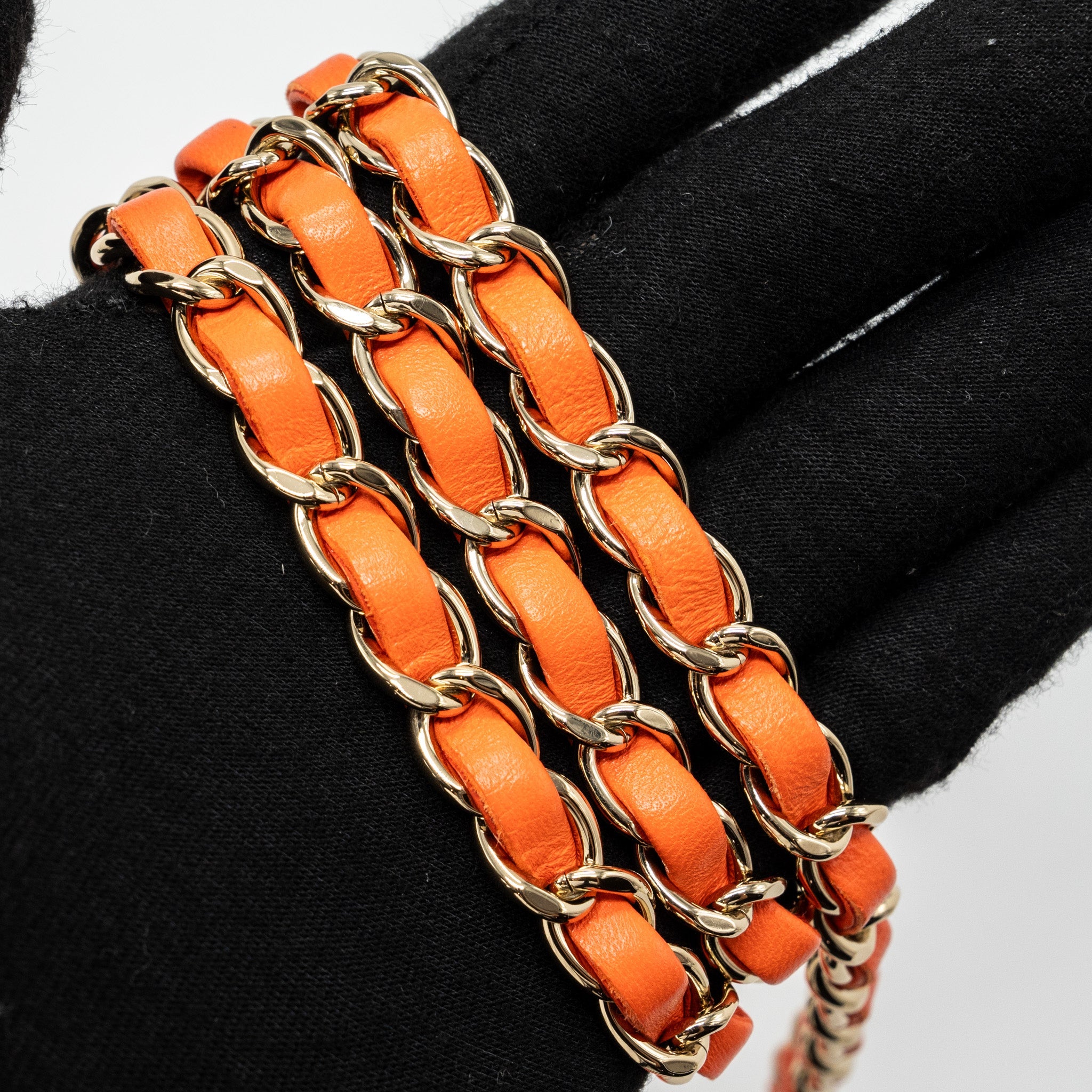 CHANEL MINI RECTANGULAR FLAP BAG LAMBSKIN ORANGE SHW