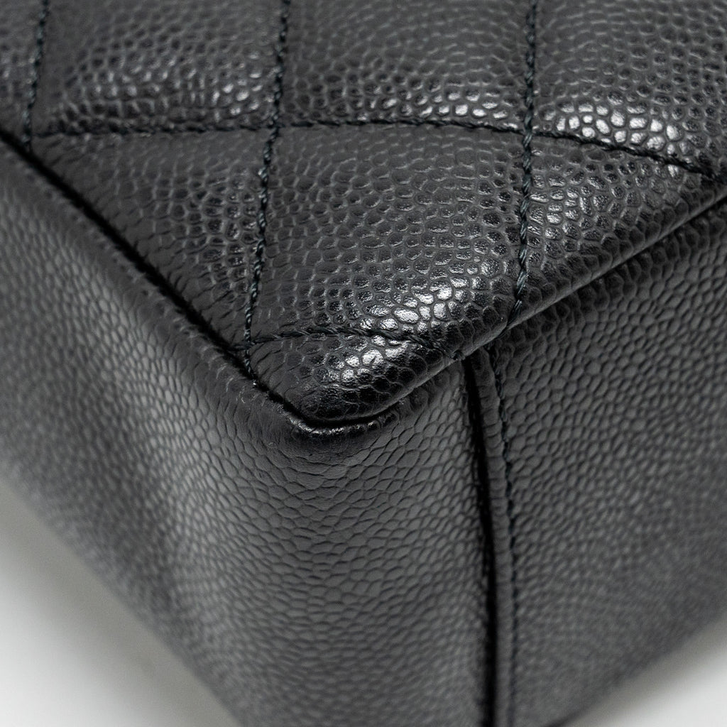 CHANEL PETIT SHOPPING TOTE BAG CAVIAR BLACK GHW