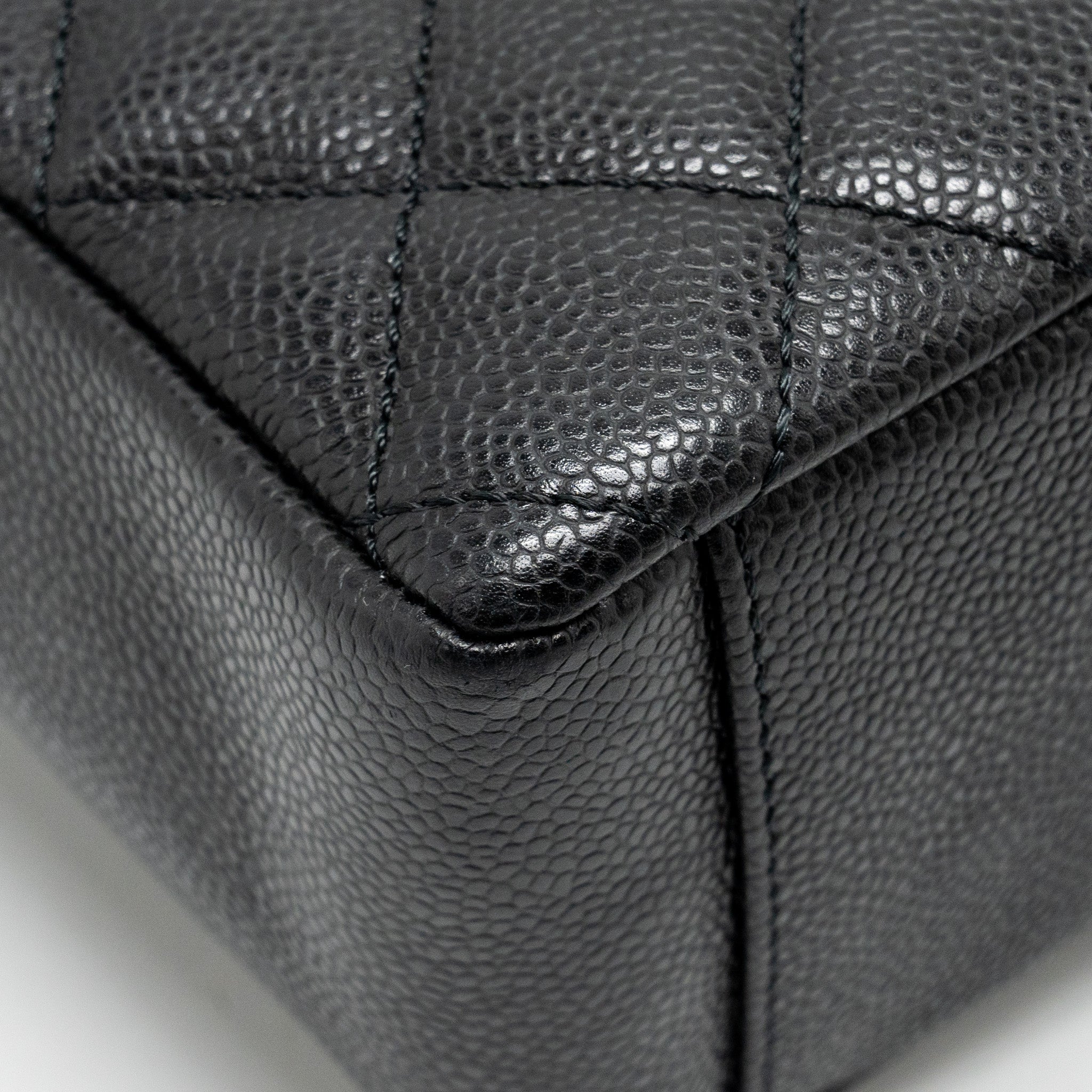 CHANEL PETIT SHOPPING TOTE BAG CAVIAR BLACK GHW