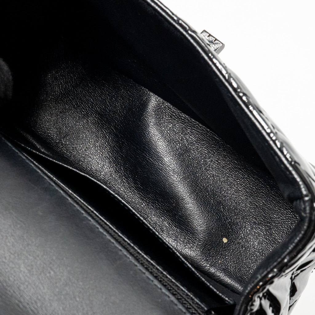 CHANEL MINI 2.55 REISSUE PATENT SO BLACK